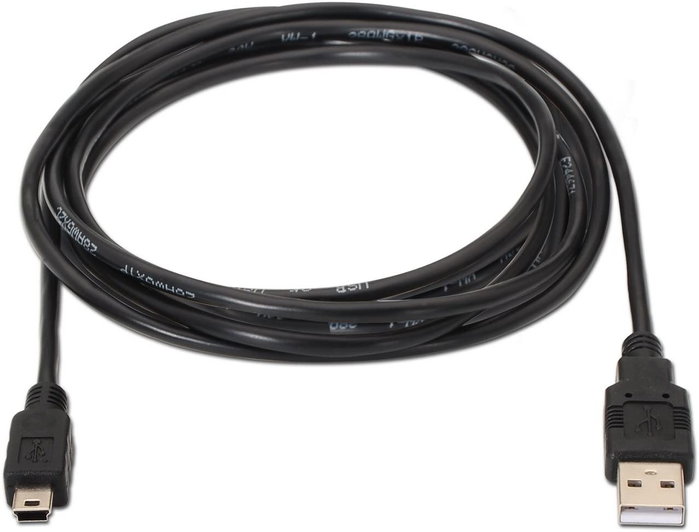 Aisens Cable USB 2.0 Tipo A Macho a Mini B Macho 1m Negro
